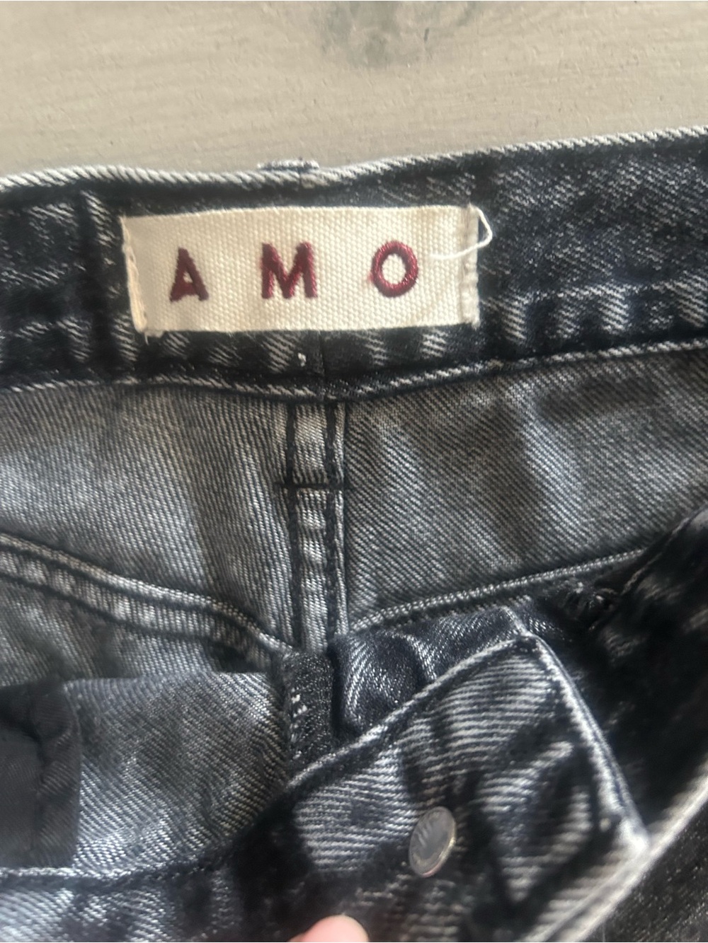 AMO Marcella Pleated Jeans Frosty Black High Rise Wide Leg size 27 - Picture 8 of 12